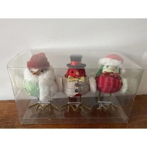 New! Target Wondershop Set of 3 Holiday Winter Outdoorsy Fabric Mini Birds